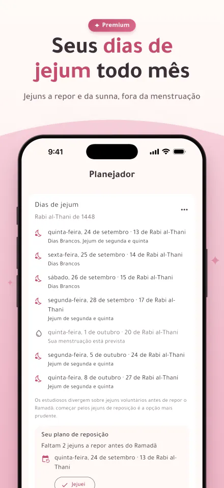 Os dias de jejum deste mês, com destaque para os dias em que a menstruação está prevista
